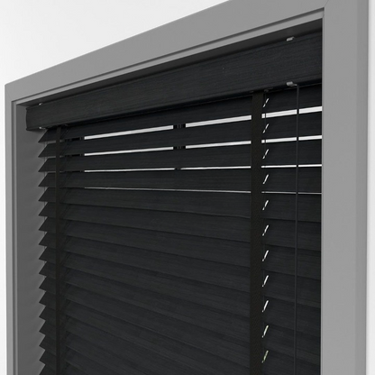 50mm Black Bamboo Blinds