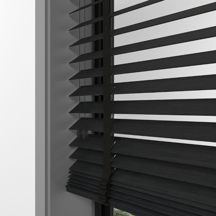 50mm Black Bamboo Blinds