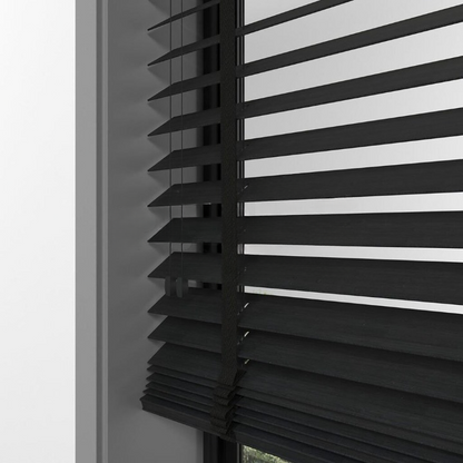 50mm Black Bamboo Blinds