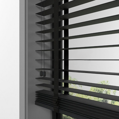 50mm Black Bamboo Blinds