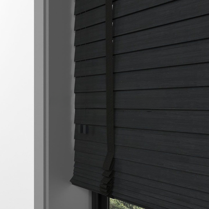50mm Black Bamboo Blinds