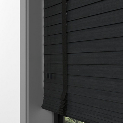 50mm Black Bamboo Blinds