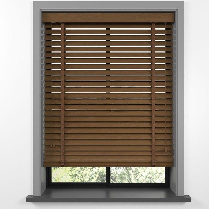 50mm Dark Oak Basswood Blinds