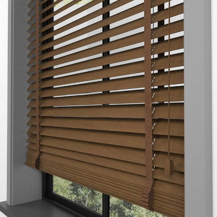 50mm Dark Oak Basswood Blinds