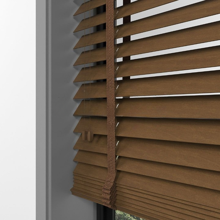 50mm Dark Oak Basswood Blinds