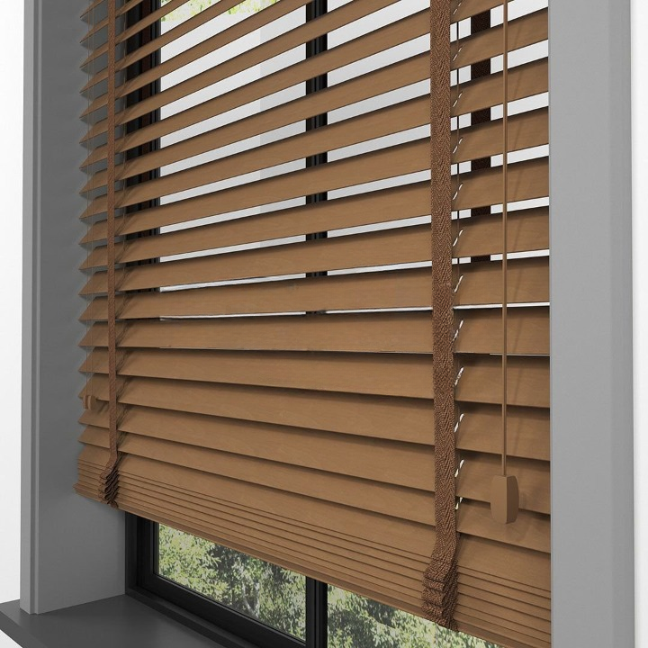 50mm Golden Oak Basswood Blinds