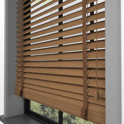 50mm Golden Oak Basswood Blinds