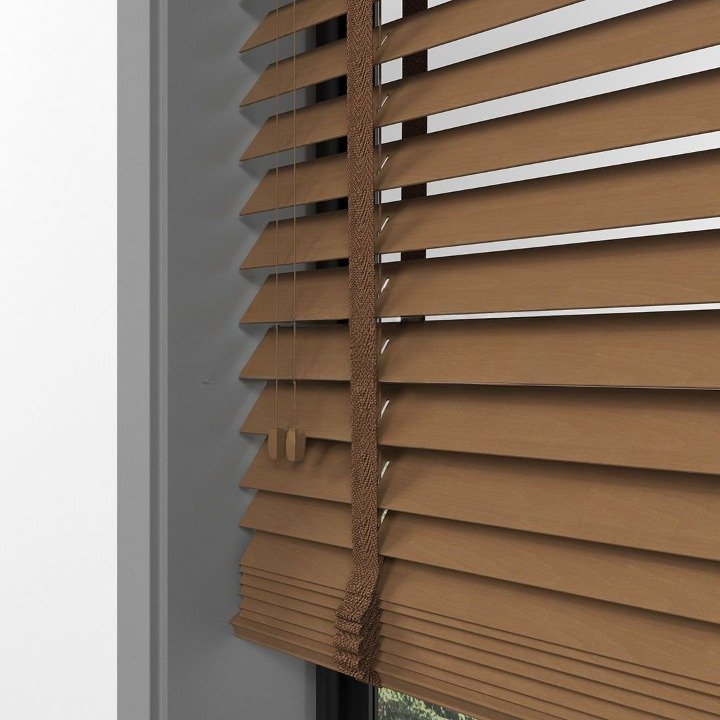 50mm Golden Oak Basswood Blinds