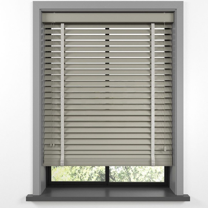 50mm Taupe Basswood Blinds