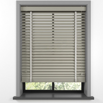 50mm Taupe Basswood Blinds
