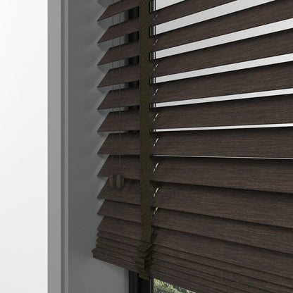 50mm Brown Luxury Wood Blinds