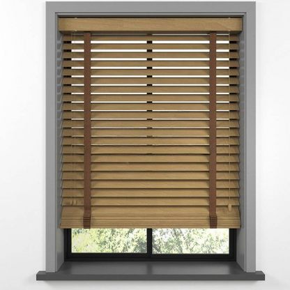 63mm Golden Oak Basswood Blinds
