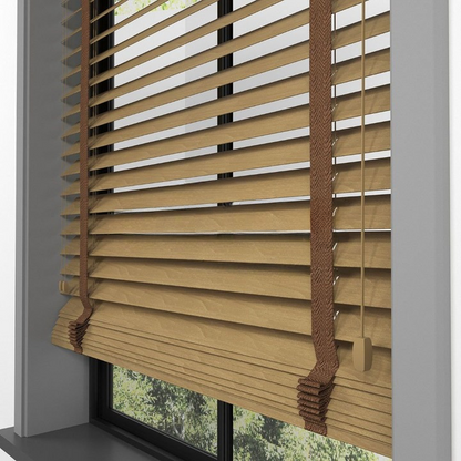 63mm Golden Oak Basswood Blinds