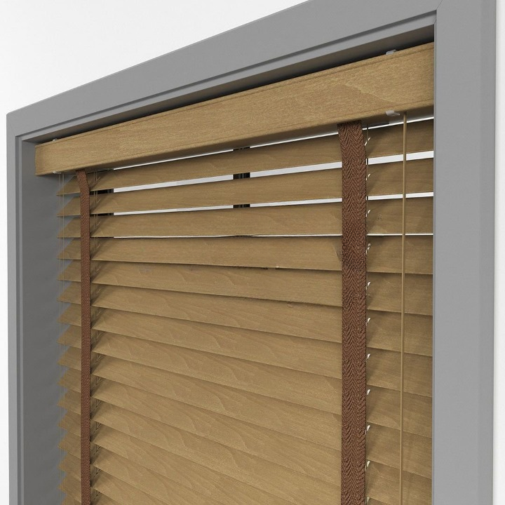 63mm Golden Oak Basswood Blinds