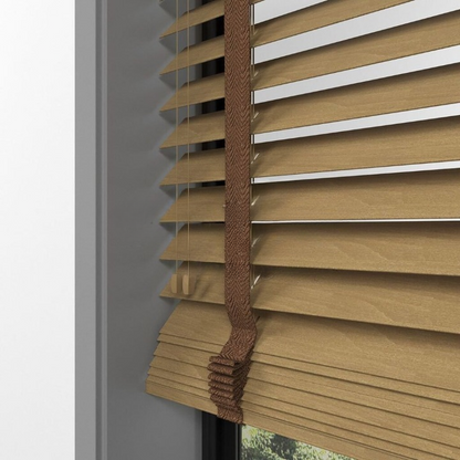 63mm Golden Oak Basswood Blinds