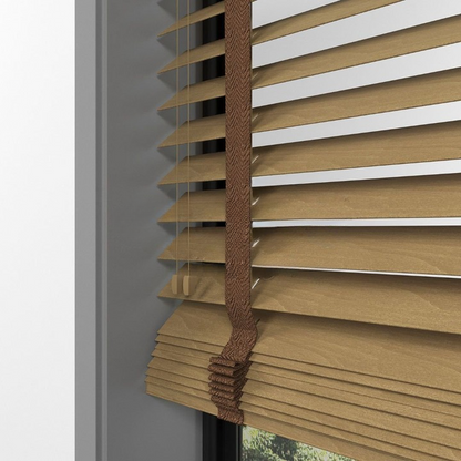 63mm Golden Oak Basswood Blinds
