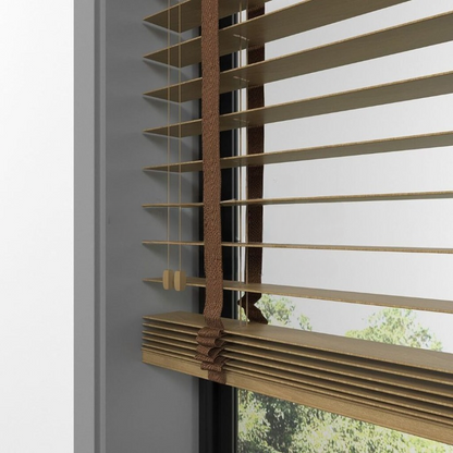 63mm Golden Oak Basswood Blinds