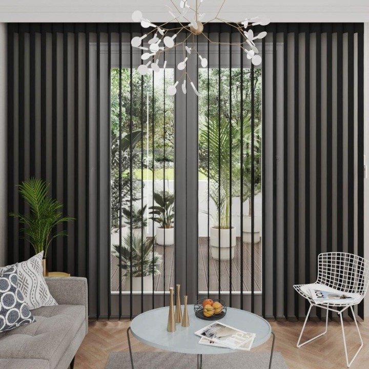 Accantus Black Vertical Sheer Blind