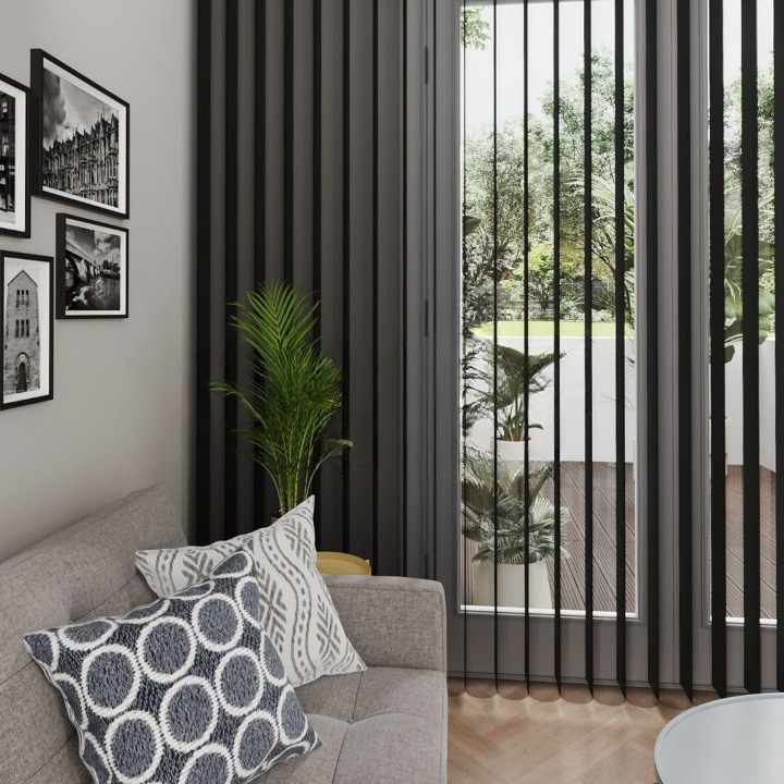 Accantus Black Vertical Sheer Blind