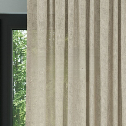 Light Beige Shimmering Plain Sheer Curtain