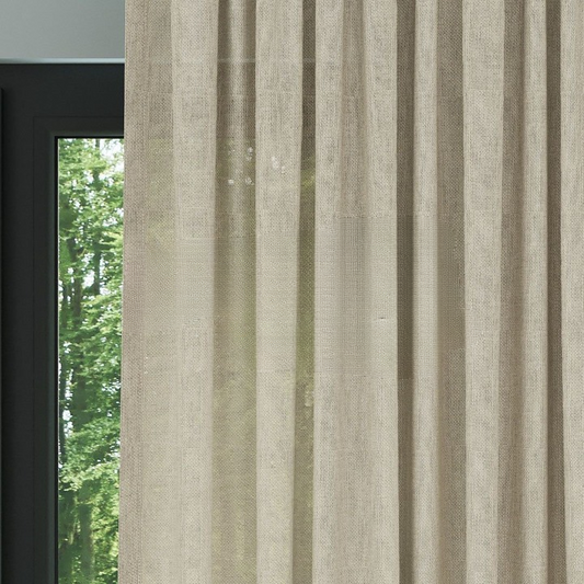 Light Beige Shimmering Plain Sheer Curtain