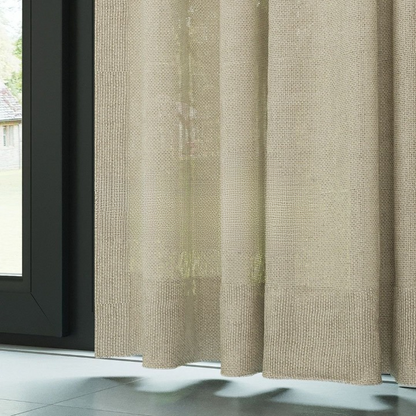 Light Beige Shimmering Plain Sheer Curtain