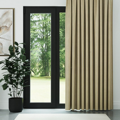 Champagne Ribbed Velvet Drapes