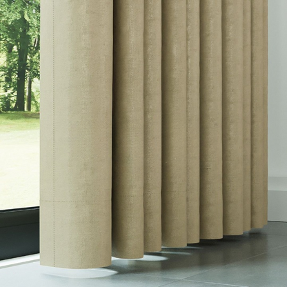Champagne Ribbed Velvet Drapes