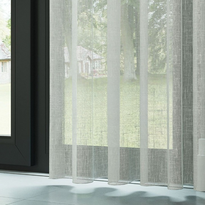 Light Grey Crushed Linen Look Sheer Curtain