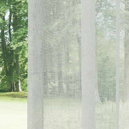 Light Grey Crushed Linen Look Sheer Curtain