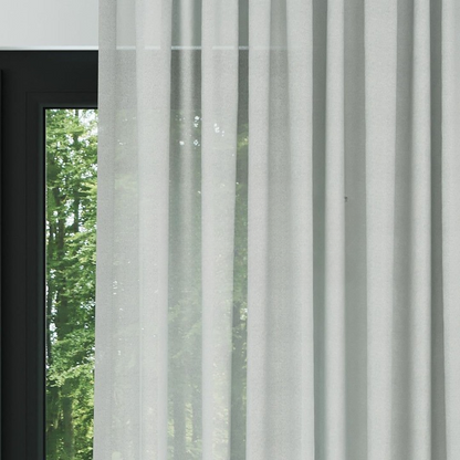 Light Grey Silk Crepe Plain Sheer Curtain