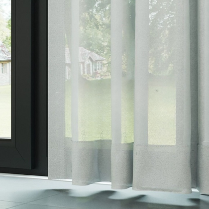 Light Grey Silk Crepe Plain Sheer Curtain