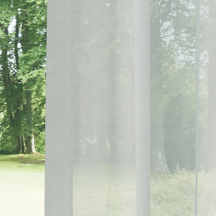 Light Grey Silk Crepe Plain Sheer Curtain