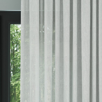Light Grey Honeycomb Textured Linen Look Sheer Curtain