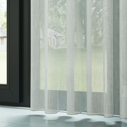 Light Grey Honeycomb Textured Linen Look Sheer Curtain