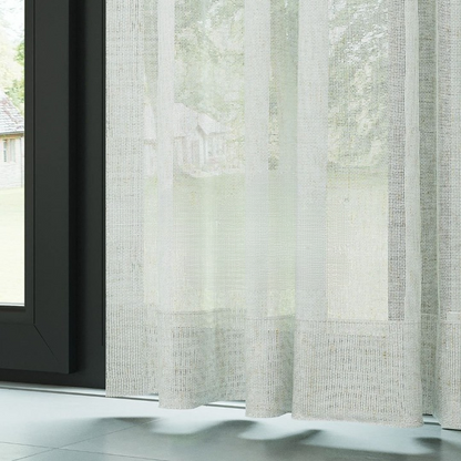 Light Grey Slub Linen Look Sheer Curtain