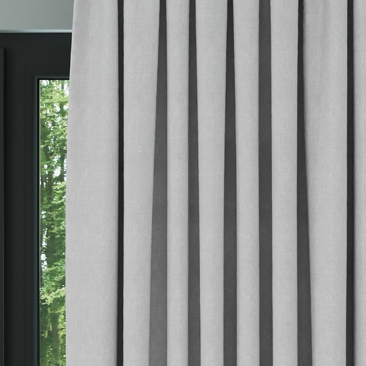 Light Grey Textured Linen Drapes