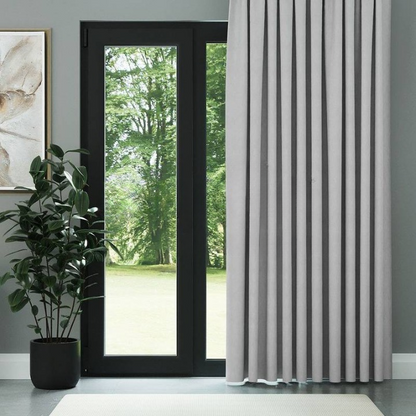 Light Grey Textured Linen Drapes