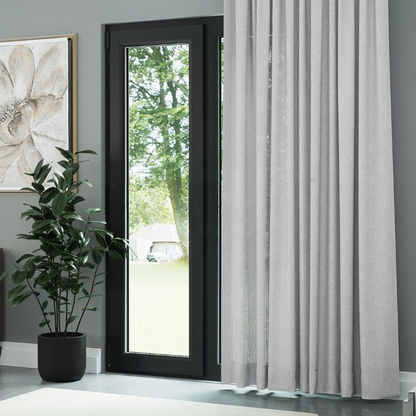Light Grey Shimmering Plain Sheer Curtain
