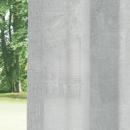 Light Grey Shimmering Plain Sheer Curtain