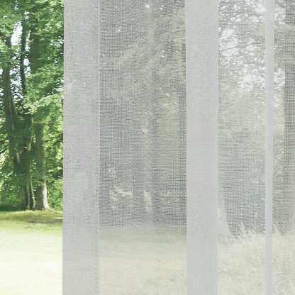 Light Grey Honeycomb Textured Linen Look Sheer Curtain