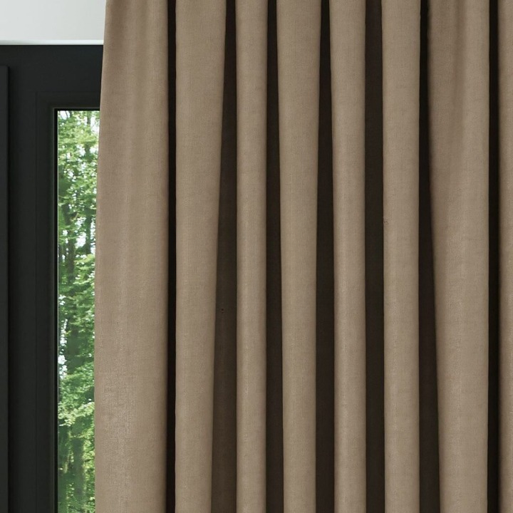 Bronze Ribbed Velvet Drapes