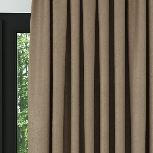 Bronze Ribbed Velvet Drapes