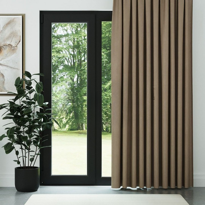 Bronze Ribbed Velvet Drapes