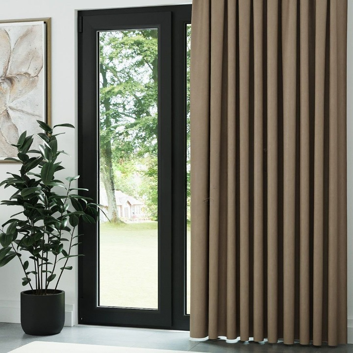 Bronze Ribbed Velvet Drapes