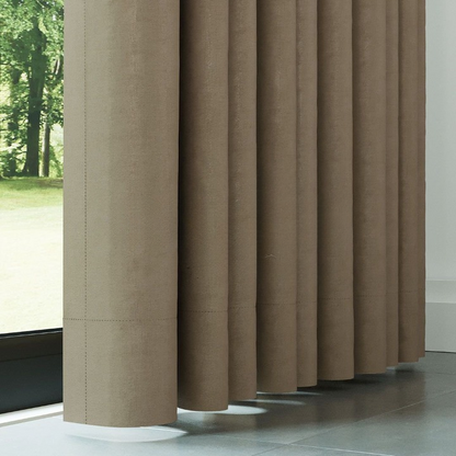 Bronze Ribbed Velvet Drapes