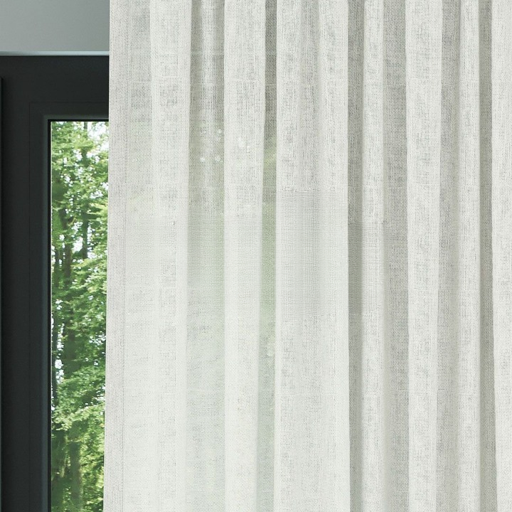 Light Cream Shimmering Plain Sheer Curtain