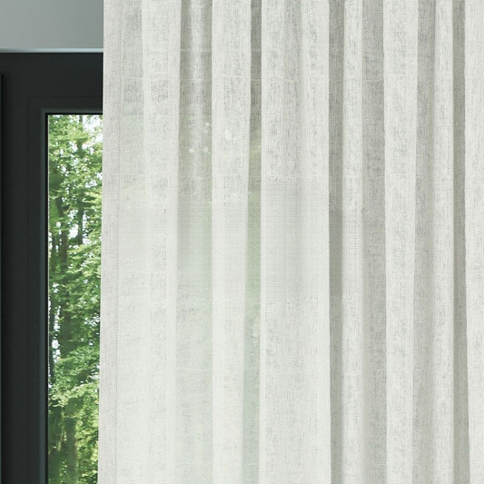 Light Cream Shimmering Plain Sheer Curtain