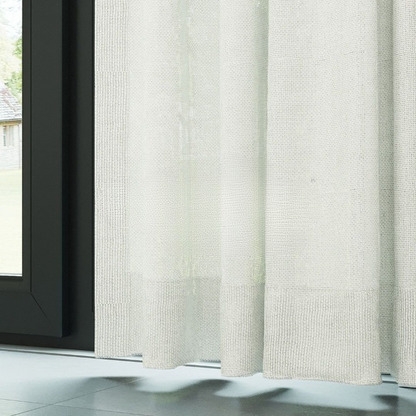 Light Cream Shimmering Plain Sheer Curtain