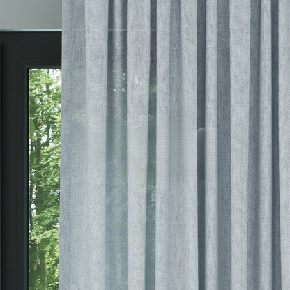 Light Blue Shimmering Plain Sheer Curtain